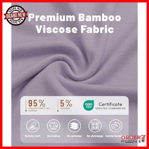 Sleeveless Viscose Bamboo Pajama Set, Tank Top & Shorts, Cooling Sleepwear - Picture 7 of 8